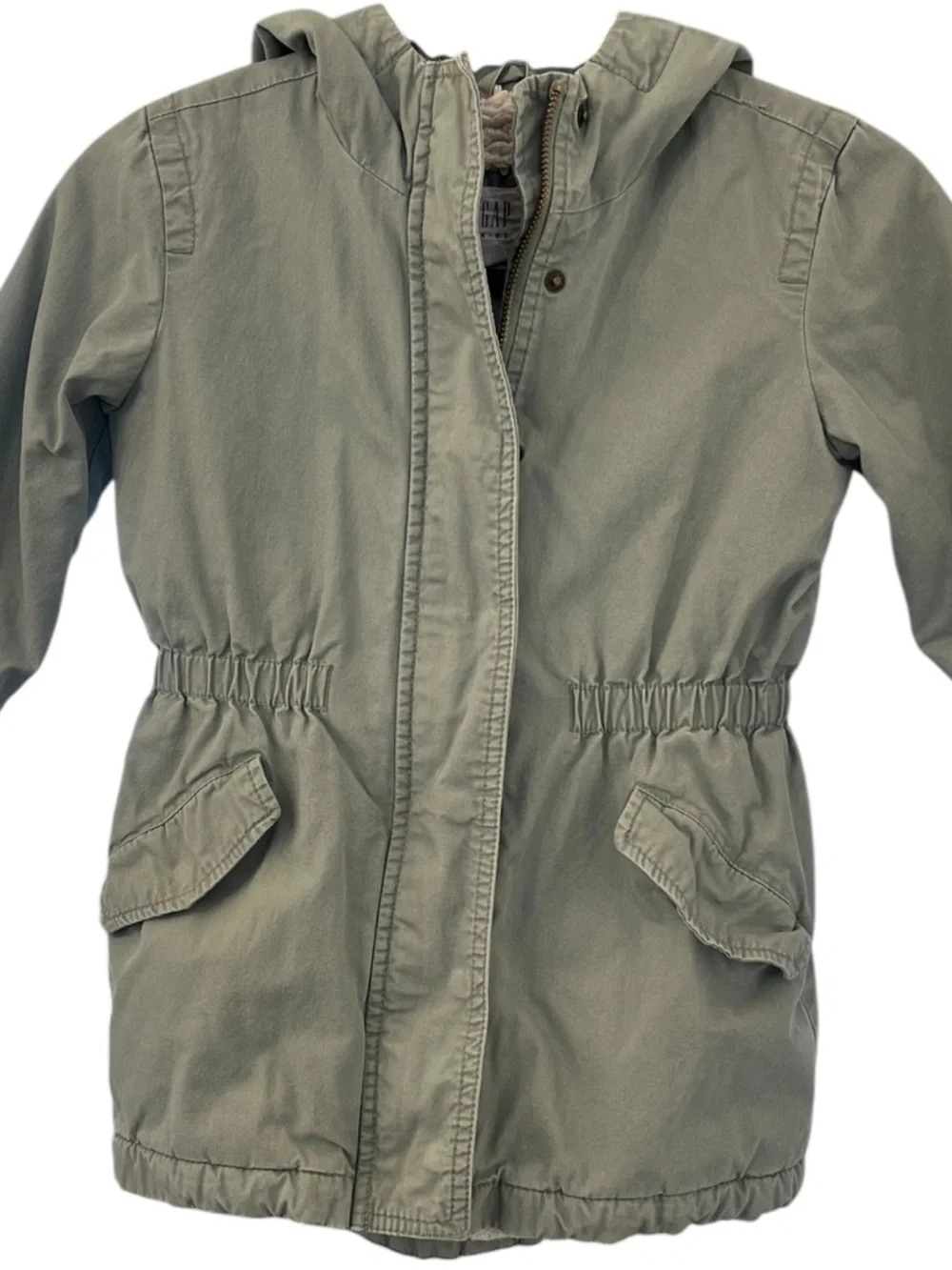 GapKids Sage Green Hooded Utility Jacket (S, 6-7)